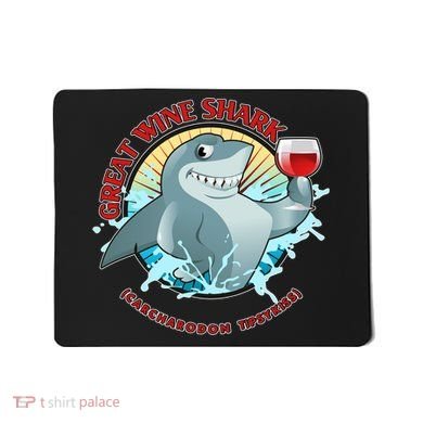 Funny Great Wine Shark Emblem Mousepad