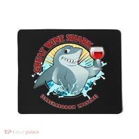 Funny Great Wine Shark Emblem Mousepad thumb 0