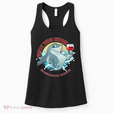 Funny Great Wine Shark Emblem Women's Tank Top