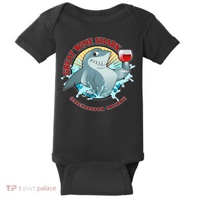 Funny Great Wine Shark Emblem Baby Bodysuit