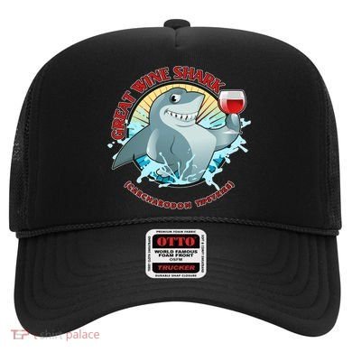 Funny Great Wine Shark Emblem Hat