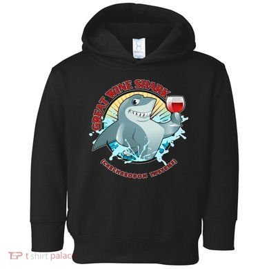 Funny Great Wine Shark Emblem Toddler Hoodie