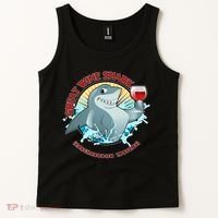 Funny Great Wine Shark Emblem Tank Top thumb 2