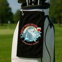 Funny Great Wine Shark Emblem Golf Towel thumb 2