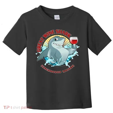 Funny Great Wine Shark Emblem Toddler T-Shirt