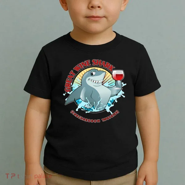 Funny Great Wine Shark Emblem Toddler T-Shirt