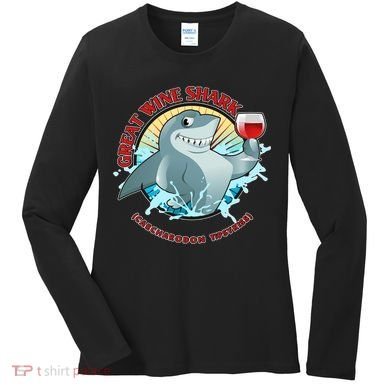 Funny Great Wine Shark Emblem Women's Long Sleeve Shirt