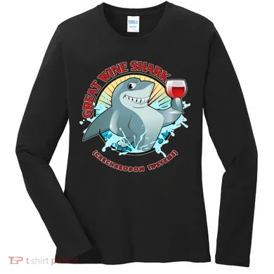 Funny Great Wine Shark Emblem Women's Long Sleeve Shirt