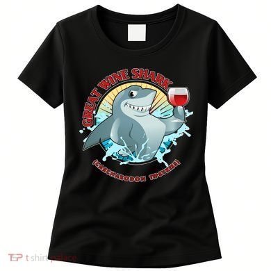 Funny Great Wine Shark Emblem Women's T-Shirt