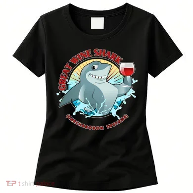 Funny Great Wine Shark Emblem Women's T-Shirt