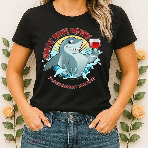 Funny Great Wine Shark Emblem Women's T-Shirt