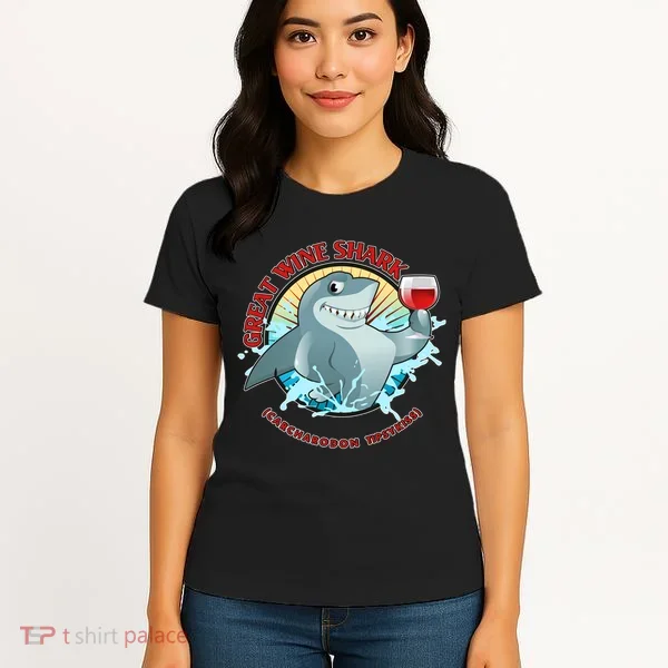 Funny Great Wine Shark Emblem Women's T-Shirt