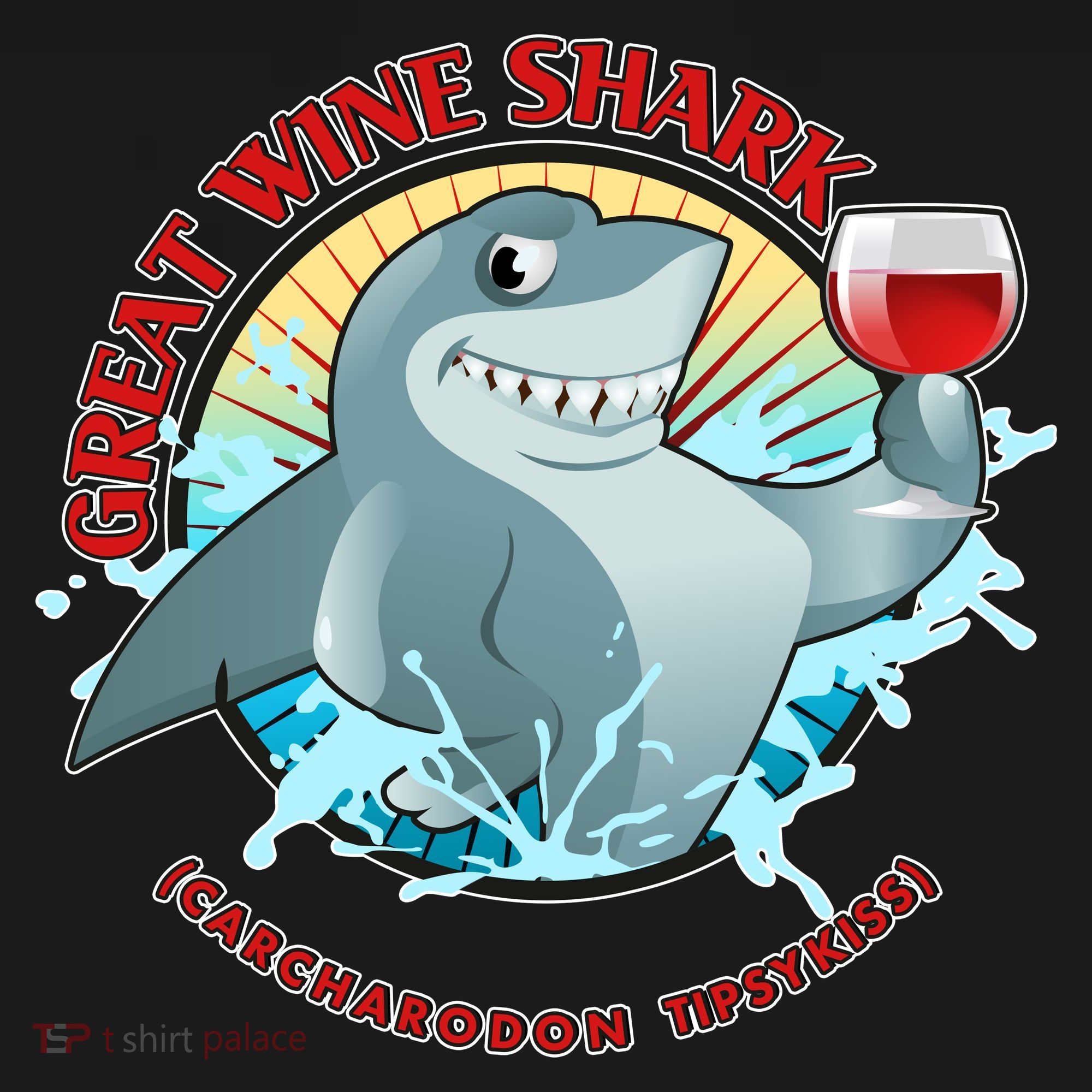 Funny Great Wine Shark Emblem Kids Hoodie