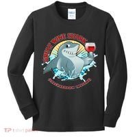 Funny Great Wine Shark Emblem Kids Long Sleeve Shirt thumb 0