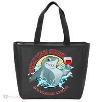 Funny Great Wine Shark Emblem Tote Bag thumb 0