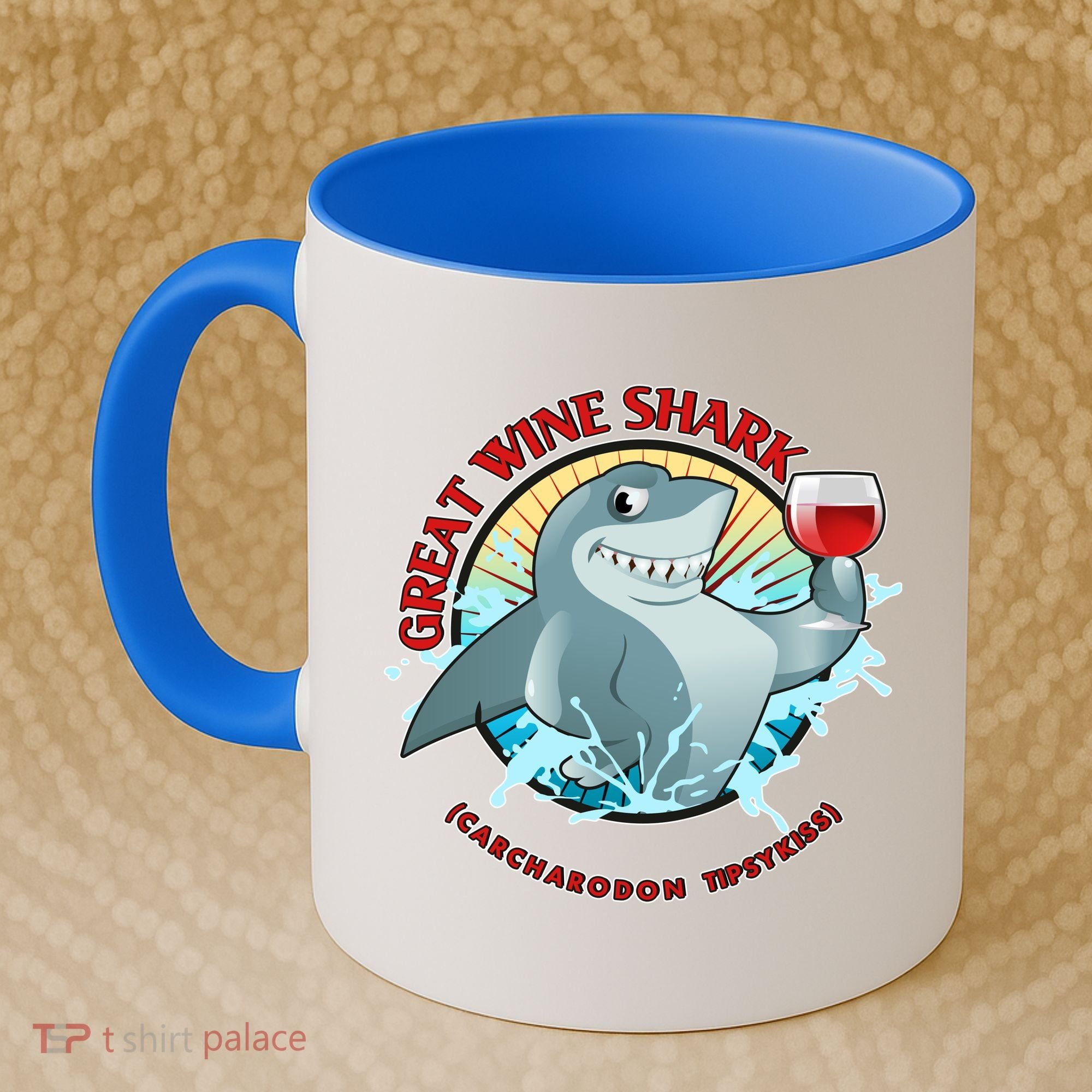 Funny Great Wine Shark Emblem Coffee Mug