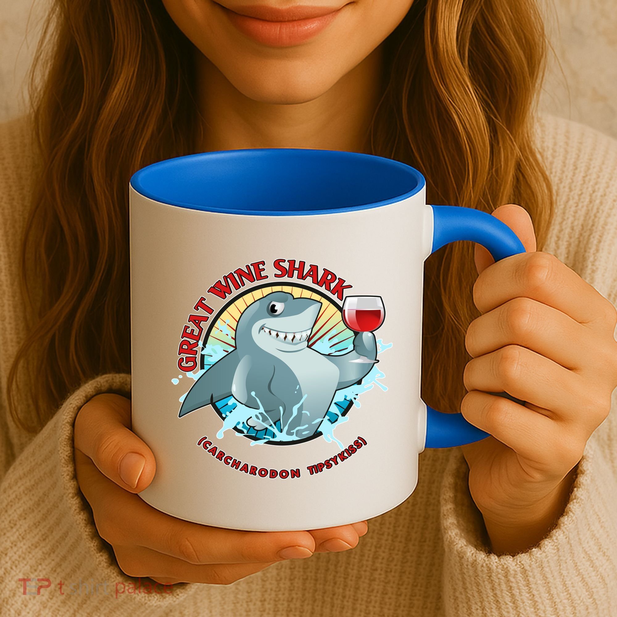 Funny Great Wine Shark Emblem Coffee Mug