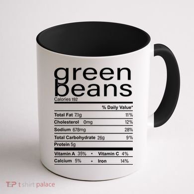 Funny Green Bean Nutrition Coffee Mug back