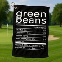 Funny Green Bean Nutrition Golf Towel thumb 1