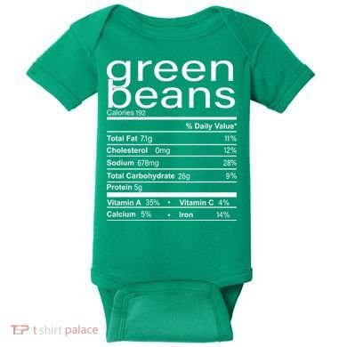 Funny Green Bean Nutrition Baby Bodysuit