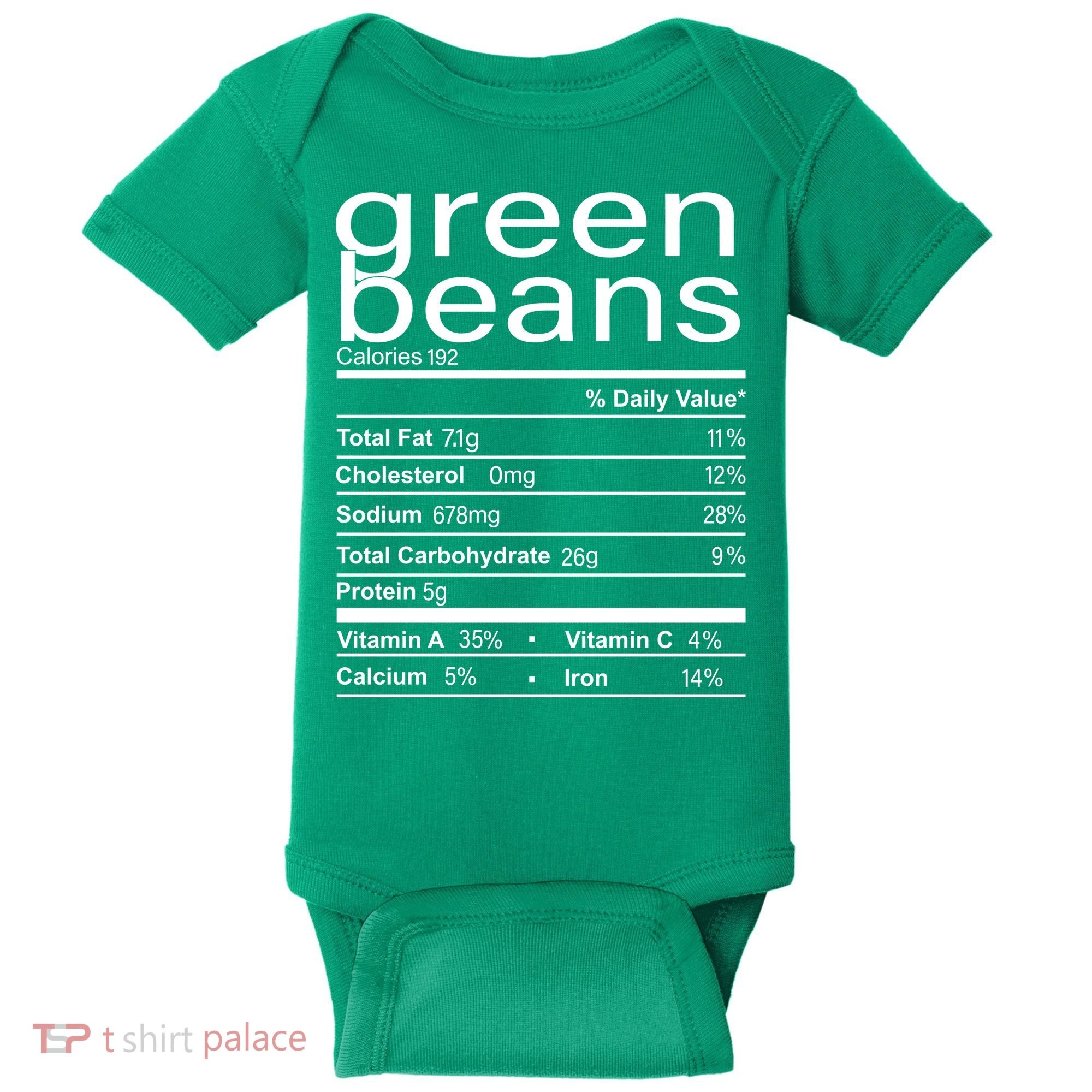 Funny Green Bean Nutrition Baby Bodysuit