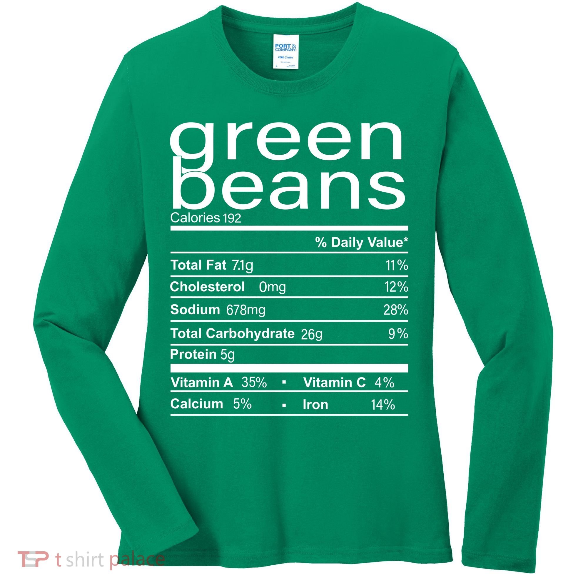 Funny Green Bean Nutrition Women's Long Sleeve Shirt