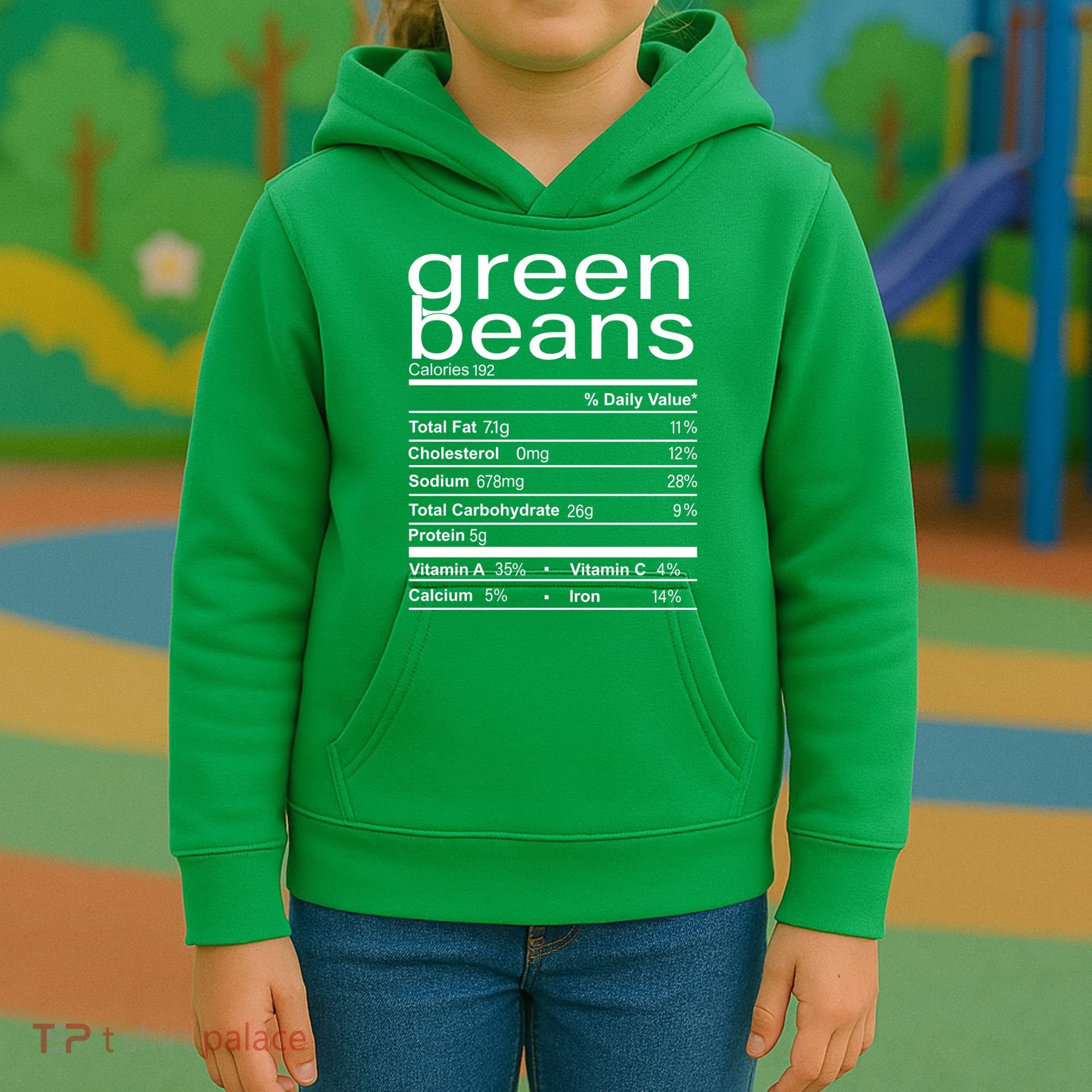 Funny Green Bean Nutrition Kids Hoodie