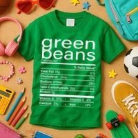 Funny Green Bean Nutrition Kids T-Shirt thumb 3