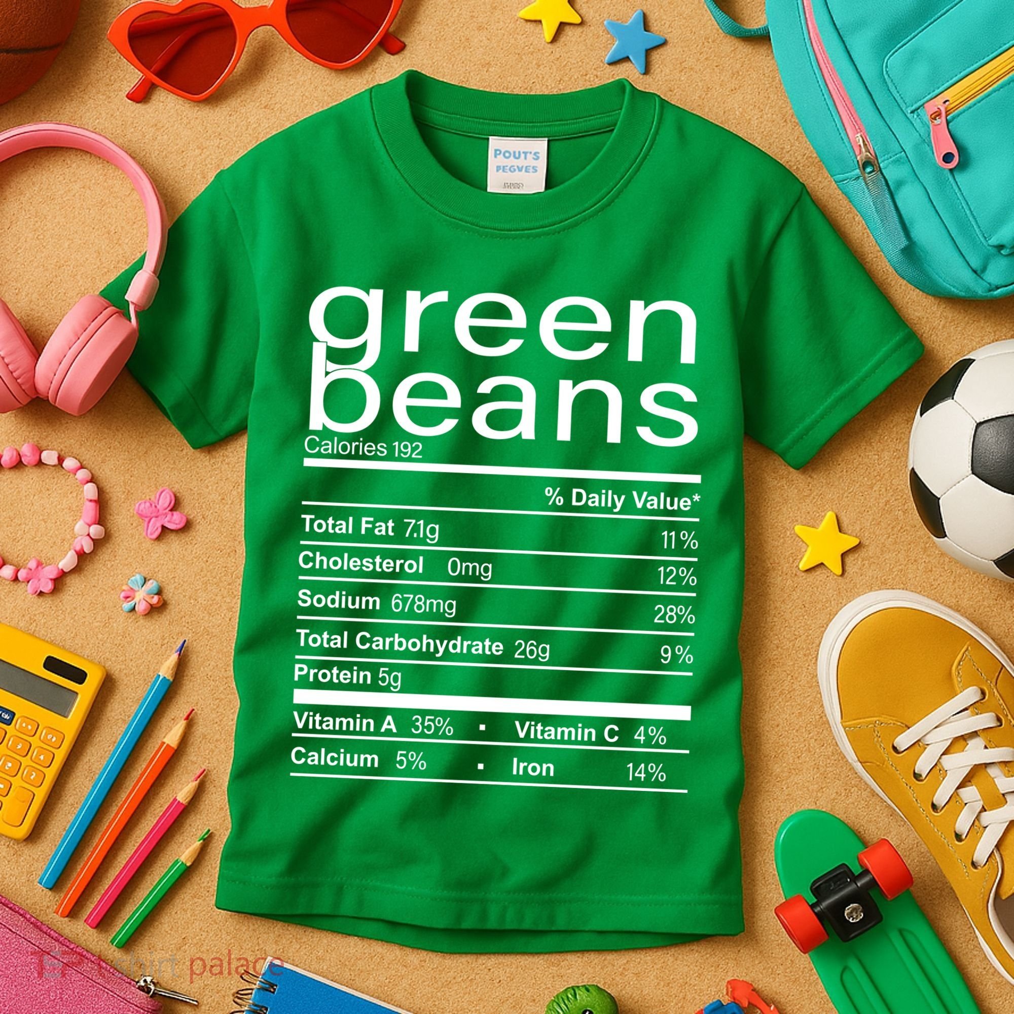 Funny Green Bean Nutrition Kids T-Shirt