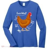 Funny Guess What Chicken Butt ggg Women's Long Sleeve Shirt thumb 0