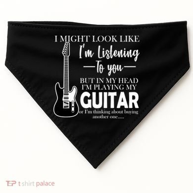 Funny Guitar Sarcastic Saying USA-Made Doggie Bandana