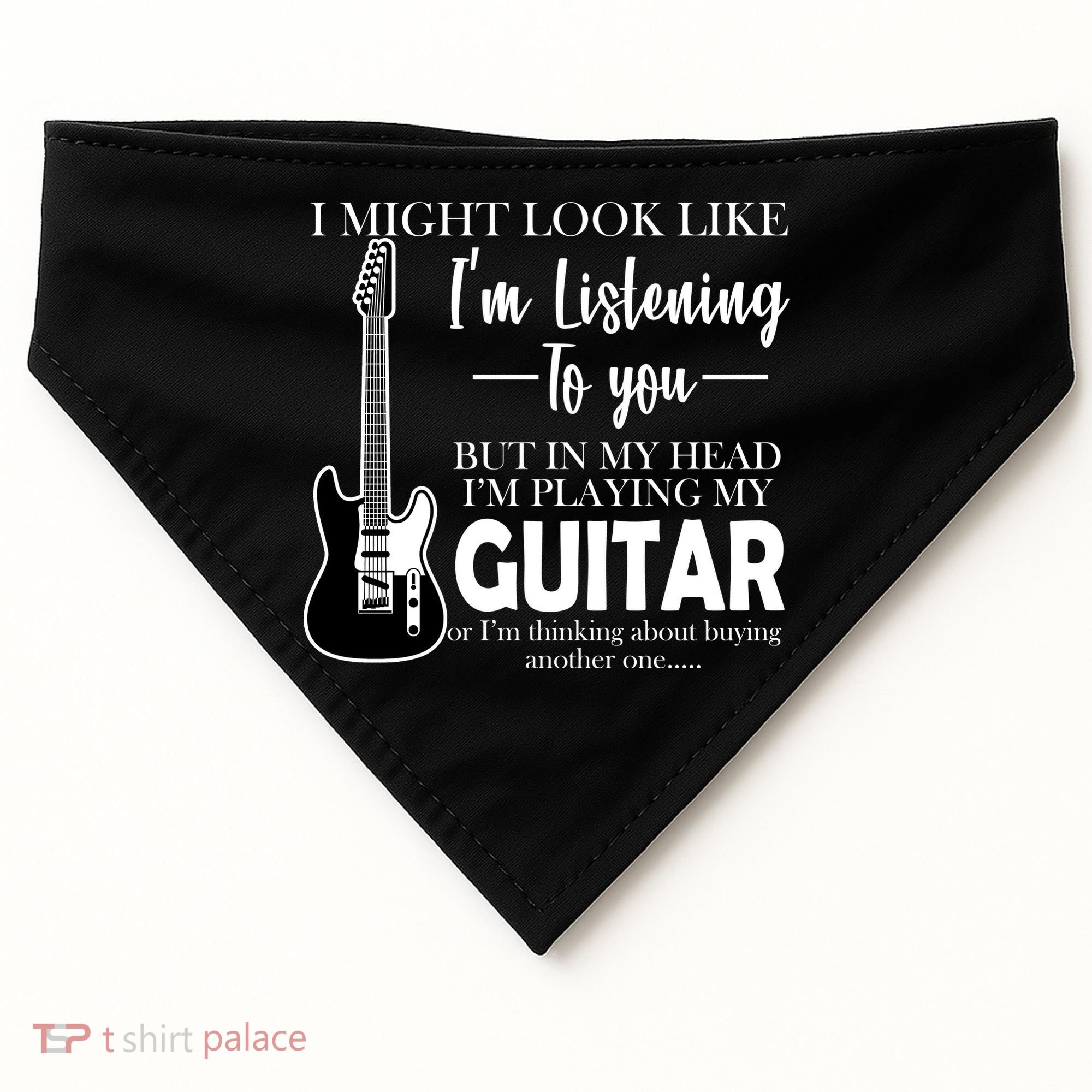 Funny Guitar Sarcastic Saying USA-Made Doggie Bandana