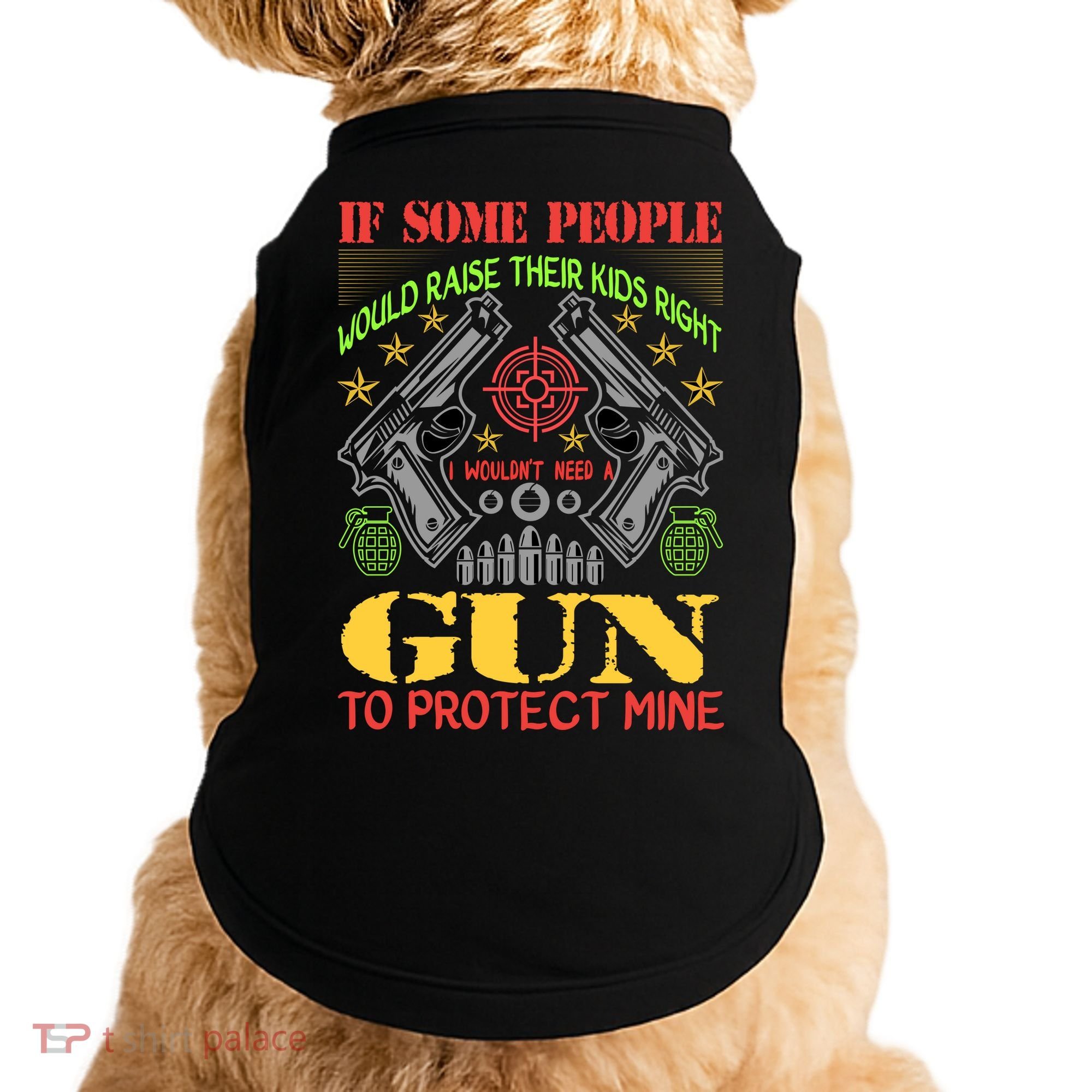 Funny Gun 2nd Amendment Protect Me Doggie Tank