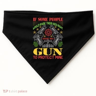 Funny Gun 2nd Amendment Protect Me USA-Made Doggie Bandana
