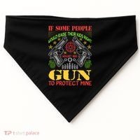 Funny Gun 2nd Amendment Protect Me USA-Made Doggie Bandana thumb 0