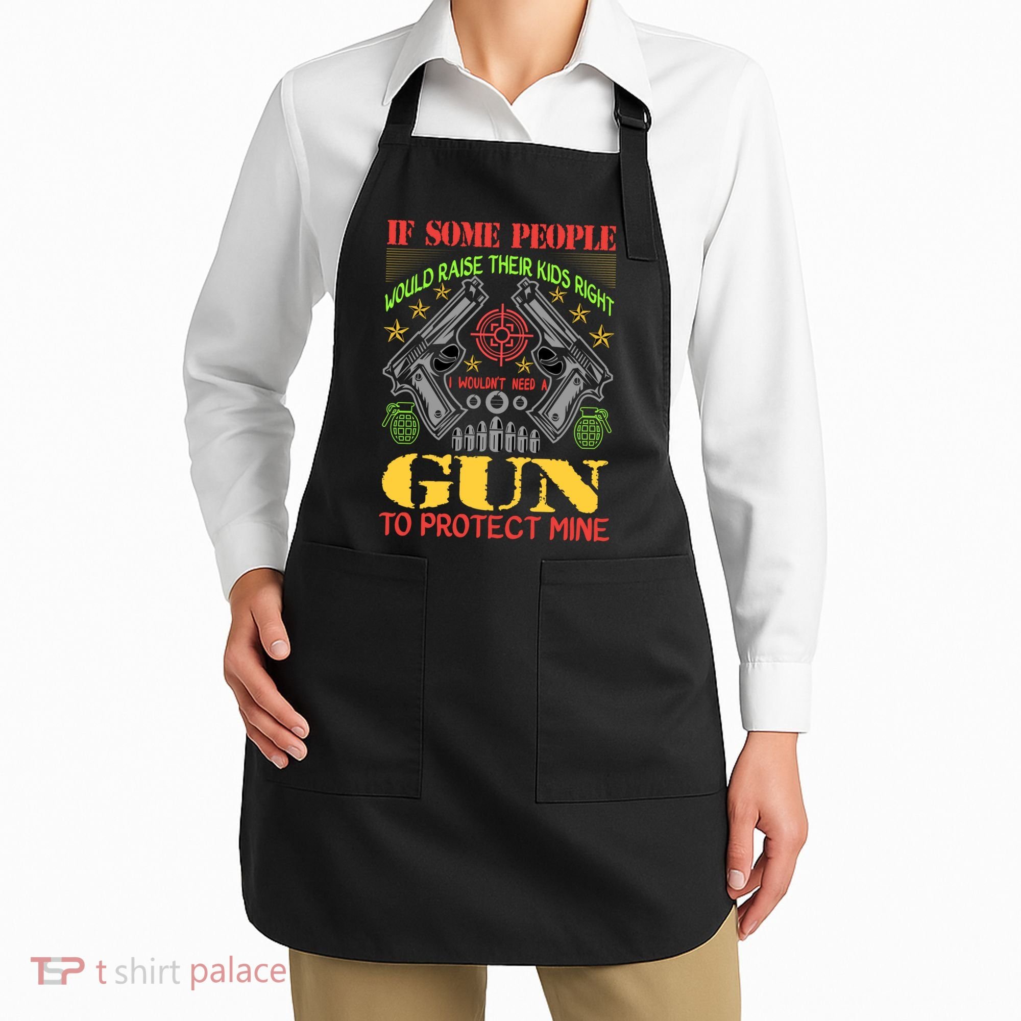 Funny Gun 2nd Amendment Protect Me Apron