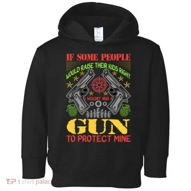 Funny Gun 2nd Amendment Protect Me Toddler Hoodie