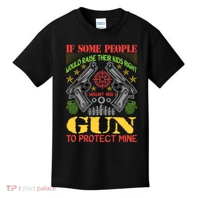 Funny Gun 2nd Amendment Protect Me Kids T-Shirt