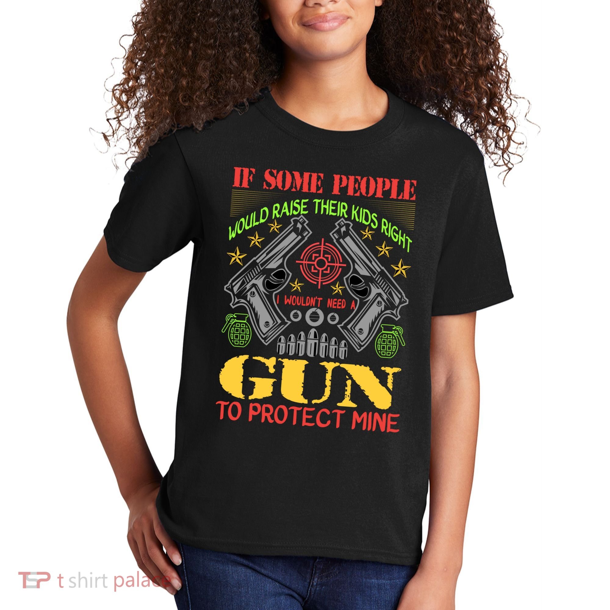 Funny Gun 2nd Amendment Protect Me Kids T-Shirt