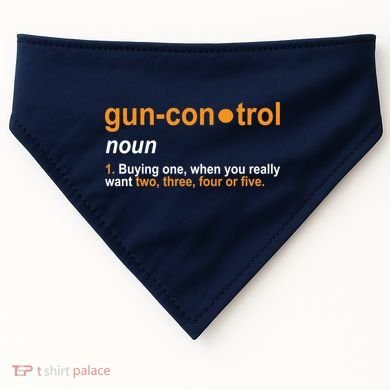 Funny Gun Control Definition USA-Made Doggie Bandana