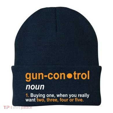 Funny Gun Control Definition Beanie