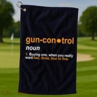 Funny Gun Control Definition Golf Towel thumb 1