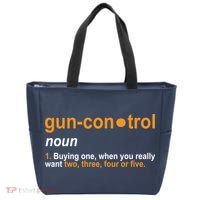 Funny Gun Control Definition Tote Bag thumb 0
