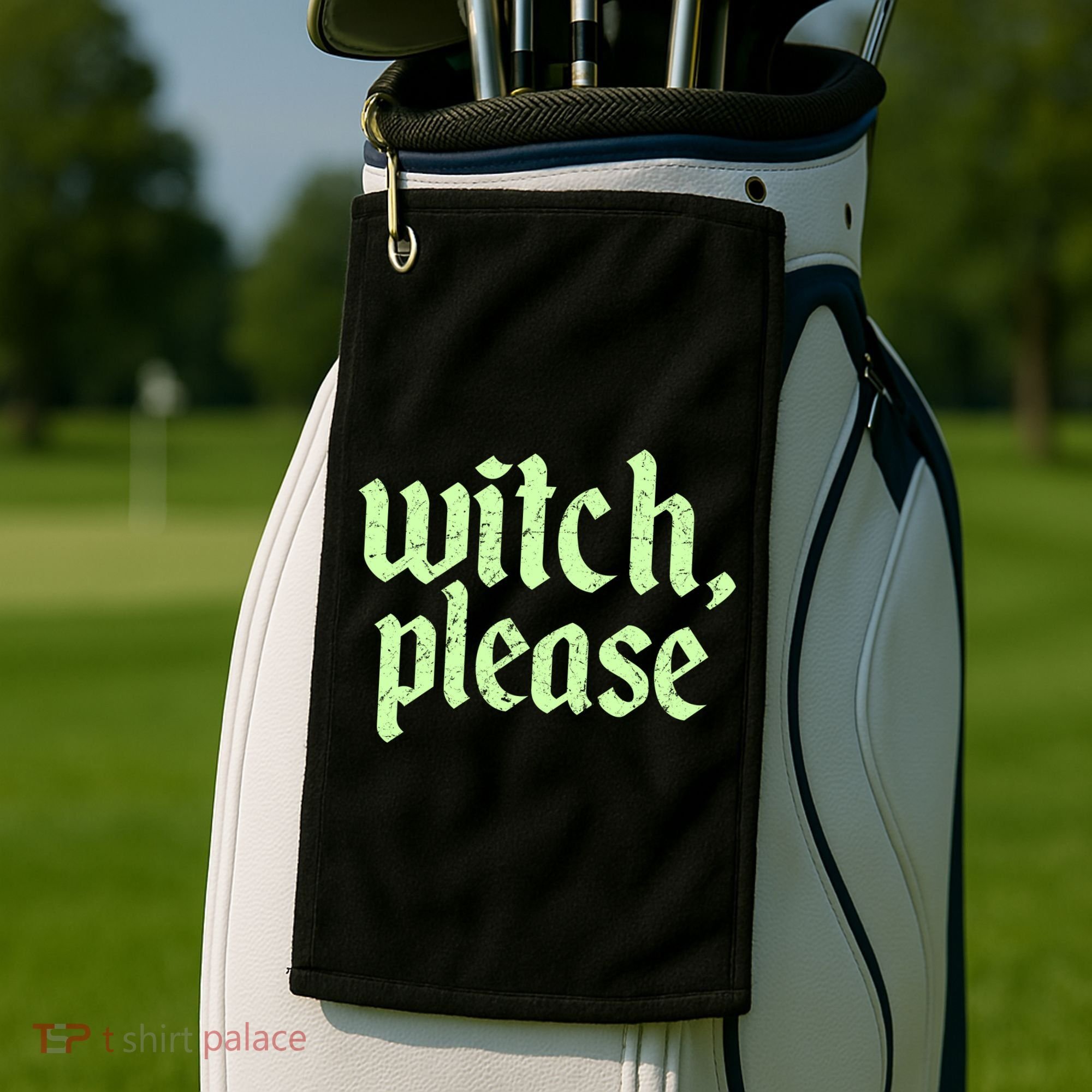 Funny Halloween Distressed Witch Please  Golf Towel
