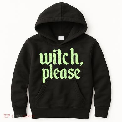 Funny Halloween Distressed Witch Please  Kids Hoodie