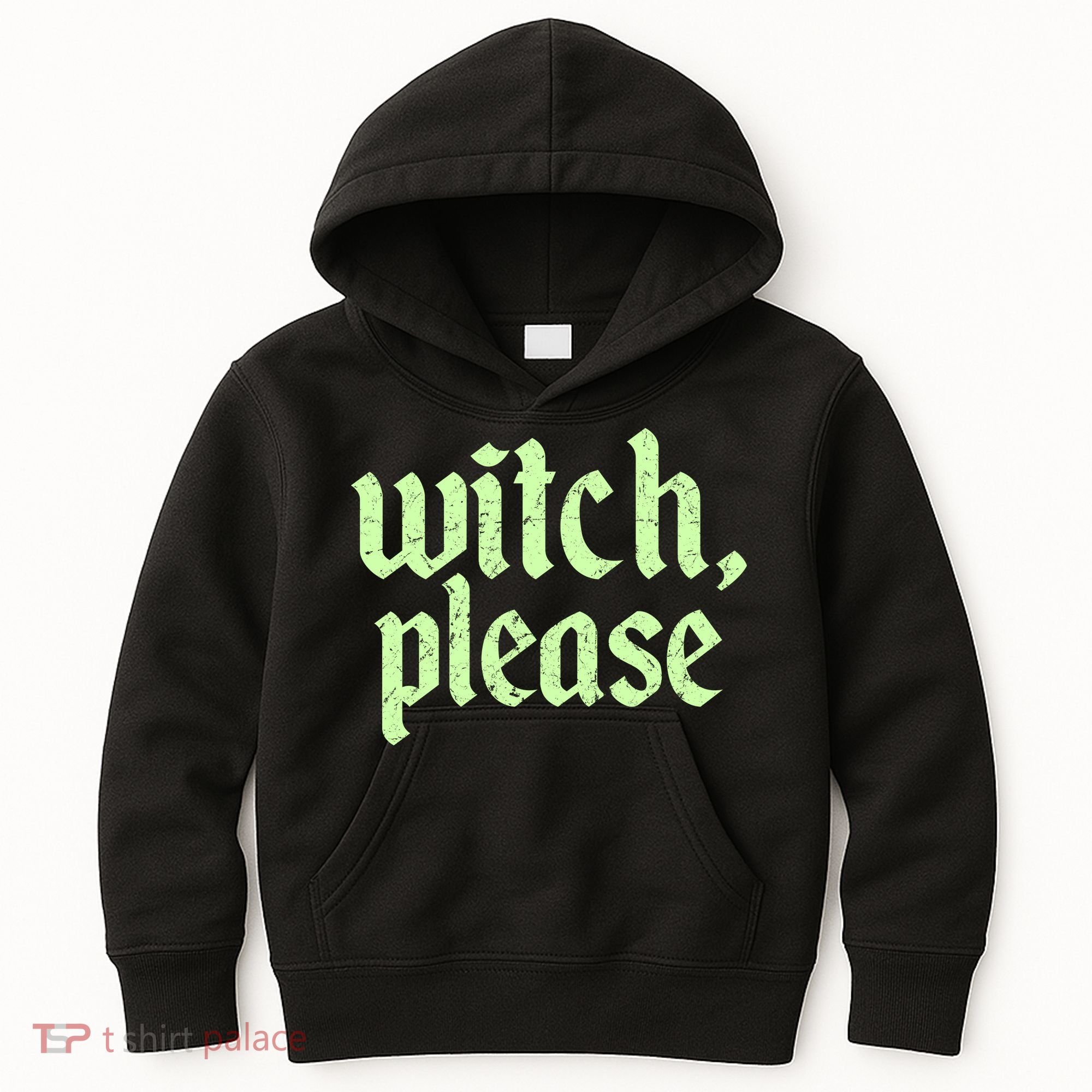 Funny Halloween Distressed Witch Please  Kids Hoodie