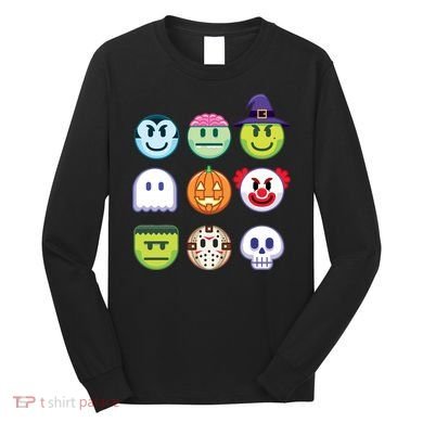 Funny Halloween Emoji's Long Sleeve Shirt