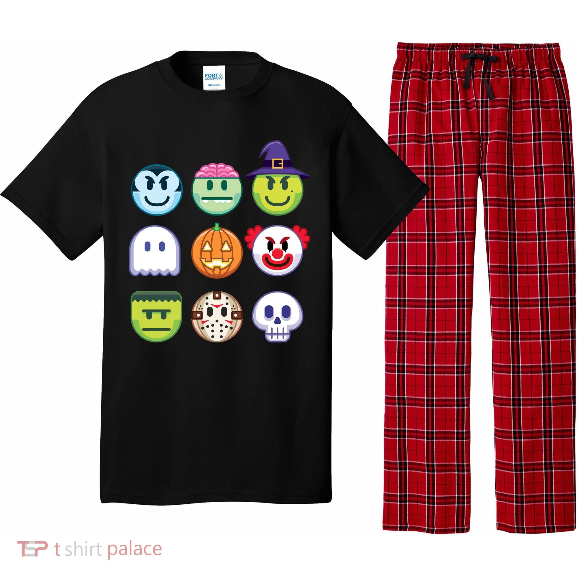 Funny Halloween Emoji's Pajama Set
