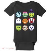 Funny Halloween Emoji's Baby Bodysuit thumb 0