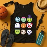 Funny Halloween Emoji's Tank Top thumb 4